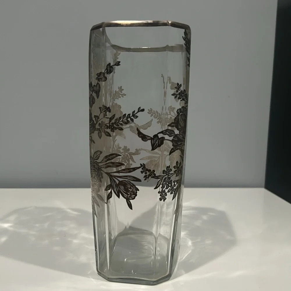 Vintage silver overlay vase - Picture 2 of 5